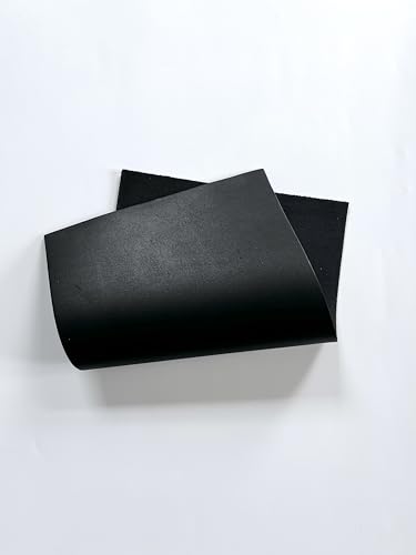 Italian Calf Cow Leather: 7.5" x 12" Pre-Cut Leather (Black, 1 Piece) - color: Black, size: 1 Piece