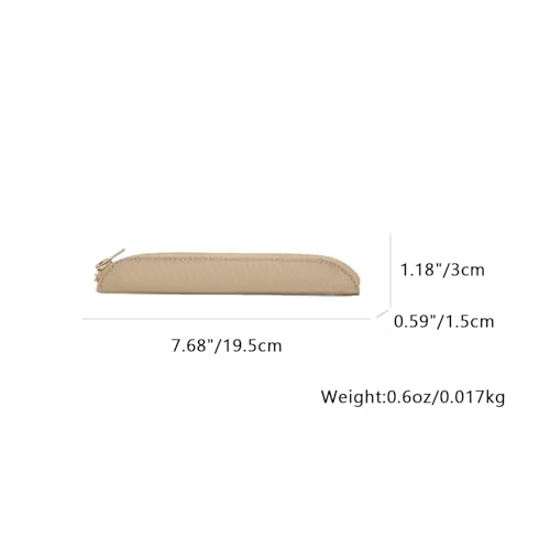 Slim Pencil Case Skinny Pen Case Pen Pouch (Oxford Khaki) | Silver zipper; tough wipe-clean Oxford fabric; holds gel writers and a stylus; fits binders planners and backpacks - color: Khaki