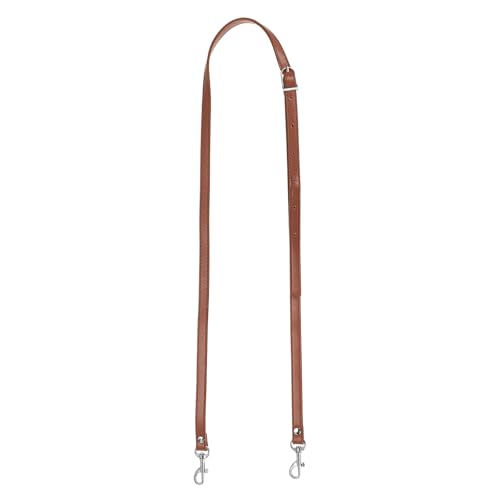 Leather Purse Strap Replacement PU Crossbody Adjustable Long Strap | Silver Swivel Clasps - color: Brown Silver, size: 43-47 Inch