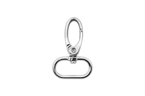Swivel Lobster Claw Clasps 1 Inch 15pcs - Heavy Duty Metal Clasps with Secure Lock, Curved Snap Hooks for Bags, Jewelry Making, Keychains, Lanyards & DIY Craft Supplies (Silver, 1 inch) - color: Silver, size: 1 inch