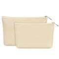 Wandering Nature Makeup Bag Small Cosmetic Bag for Purse 2 Pack Small Make Up Pouch Vegan Leather Cute Travel Pouch with Zipper for Women,Beige - color: Beige1