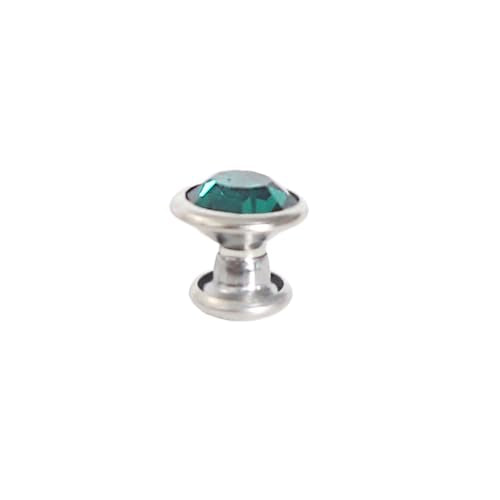 100 Sets Cz Colorful Crystal Rivets Silver Color Spots Studs Double Cap for DIY Leather-Craft (Malachite Green, 6MM) - color: Malachite Green, size: 6MM