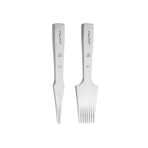 WUTA Leather Chisel All-Polished Die-Steel Puncher French Style Pricking Iron Sharp Leather Punching (Reverse, 2.7 mm 2 Teeth+8 Teeth) - color: Reverse, size: 2.7 mm 2 Teeth+8 Teeth