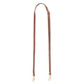 Leather Purse Strap Replacement PU Crossbody Adjustable Long Strap | Silver Swivel Clasps - color: Brown Gold, size: 43-47 Inch