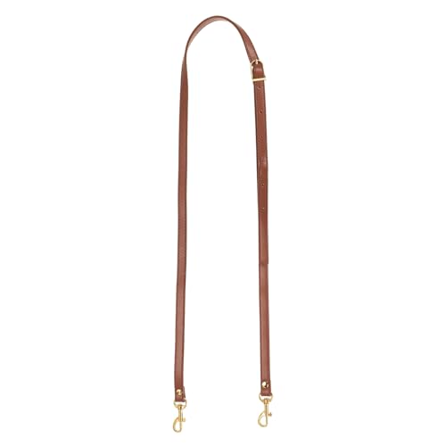 Leather Purse Strap Replacement PU Crossbody Adjustable Long Strap | Silver Swivel Clasps - color: Brown Gold, size: 43-47 Inch