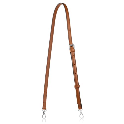Allzedream Leather Purse Strap Replacement Crossbody Handbag Long Adjustable (Brown, Silver Hardware) - color: Brown, Silver Hardware