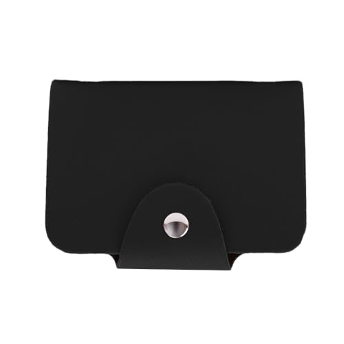 Leather Business Credit Card Holder with 24 Card Slots, Credit Card Wallet Sleeve Case for Managing Your Cards (Black,10x8x2.5cm) - color: Black