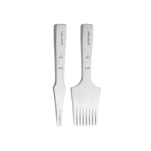 WUTA Leather Chisel All-Polished Die-Steel Puncher French Style Pricking Iron Sharp Leather Punching (Reverse, 3.85 mm 2 Teeth+8 Teeth) - color: Reverse, size: 3.85 mm 2 Teeth+8 Teeth