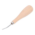 Curved Stitching Awl, Professional Leather Craft DIY Tool with Beech Wood Handle, for Punching Holes in Leather Sewing