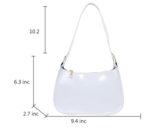Patent Vegan Leather Evening Purse Shiny Clutch MINI Hobo Handbag Shoulder Bags - color: Black