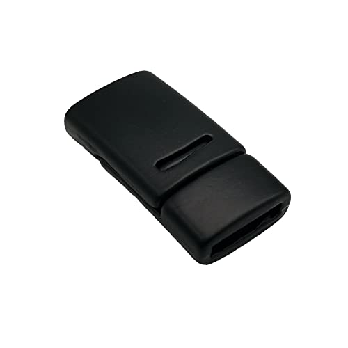 Pitch Matte Black 10 Pieces 10mm Flat Magnetic Clasps for Bracelet Making Leather Strip Glue 10mmx2mm Hole - color: Pitch Matte Black