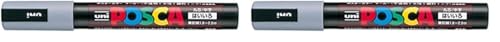Uni Posca Medium Marker, Gray (PC5M.37), 1 Count (Pack of 2) - color: gray, size: 1 Count (Pack of 2)