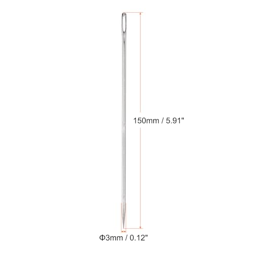 HARFINGTON 10pcs 6 Inch Upholstery Needles Large Eye Stitching Needles Stainless Steel Straight Hand Sewing Needles for Home Hand Sewing Leather Tapestry Embroidery Tufting Webbing Carpet - size: 6 Inch