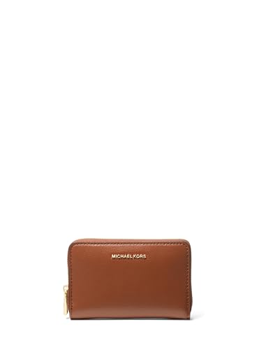 Michael Kors Jet Set Small Zip Around Card Case, Gold-Tone Hardware/Sahara Leather/Luggage - color: Gold-tone Hardware/Sahara Leather/Luggage