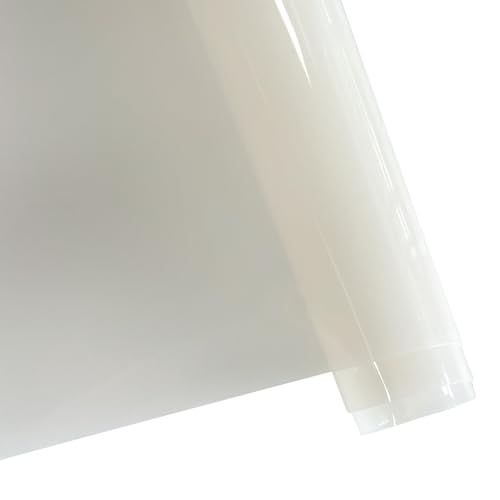 ONEART | 30 Gauge Leather Vinyl, Solid Color See-Through Waterproof Jelly Faux Leather for Women DIY Handbags Tote, 12" x 48" (Opaline) - color: Opaline