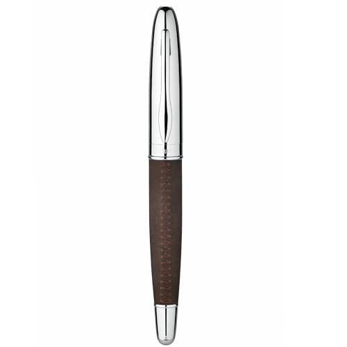 BEILUNER 318 Luxury Leather Pen, Full Grain Oil Tan Crazy Horse Cowhide Leather, Chrome-Plated Finish, Smooth Black Ink Refill, Best Rollerball Gift for Men & Women,Executive, Professional, Nice Pens - color: Crazy Horse Cowhide Leather