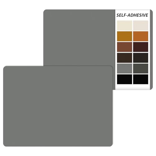 IANZE 2Pcs Leather Repair Patch, Self Adhesive Leather Repair Patch for Car Seats, Couches, Furniture, Sofa, Handbags, Office Chair (Light Grey) - color: Light Grey