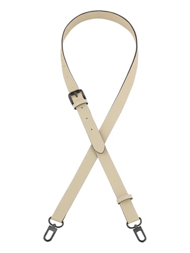 IBWell Genuine Leather Strap Replacement Crossbody Adjustable with Shoulder Strap Pads for Travel Duffel Bags - color: Beige-gun Buckle
