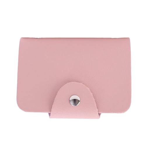 Leather Business Credit Card Holder with 24 Card Slots, Credit Card Wallet Sleeve Case for Managing Your Cards (Pink,10x8x2.5cm) - color: Pink