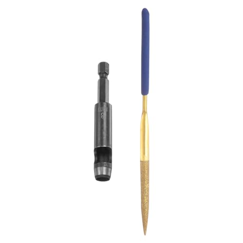 HARFINGTON Leather Hole Punch Tool 8mm 45#Steel 1/4 Hex Shank Drill Bits Electric Hollow Punch Set with 5.5" Half-Round File for Leathercraft Belt Fabric PVC Plastic Handbags Watch Band DIY - size: 8mm