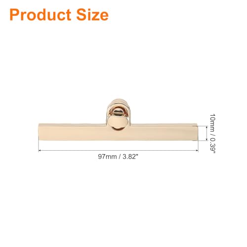 uxcell 2Set Turn Lock Clasp, Press Lock Clasp Closure Twist Turn Locks Hardware Buckle Fasteners for Purse Leather Bag Handbag Making Accessories (97x10mm, Gold) - color: Gold
