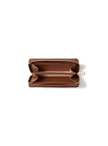 Michael Kors Jet Set Small Zip Around Card Case, Gold-Tone Hardware/Sahara Leather/Luggage - color: Gold-tone Hardware/Sahara Leather/Luggage