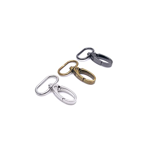 Swivel Lobster Clasps 1 inch Metal 20Pcs for Purses Bag Hardware | 1" Swivel Snap Hooks for Handbag Backpack Dog Collars Webbing Keychain Lanyard Strap Craft Making Mix Colors - color: Silver/Gunmetal/Antique Bronze, size: 1 inch