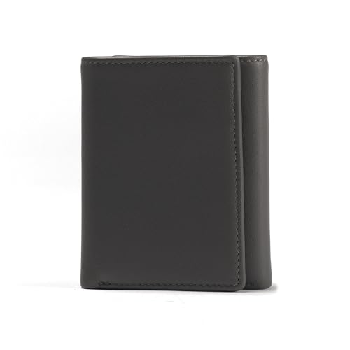Men's Trifold Wallet with Removable Card Holder - Black Onyx | 9 Credit Card Slots - Double Bill Compartment - 3 Interior Pockets - Thumb Slide - Full Grain Leather - 3.5"W x .75"D x 4.3"H - color: Black Onyx, size: with Card Wallet