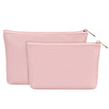 Wandering Nature Makeup Bag Small Cosmetic Bag for Purse 2 Pack Small Make Up Pouch Vegan Leather Cute Travel Pouch with Zipper for Women, Pink - color: Pink1