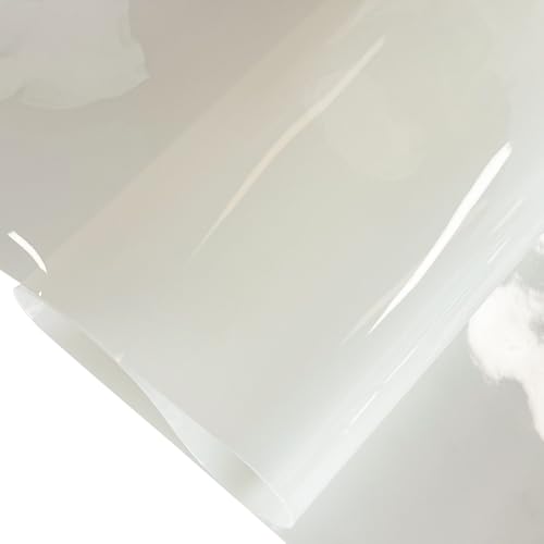 ONEART | 30 Gauge Leather Vinyl, Solid Color See-Through Waterproof Jelly Faux Leather for Women DIY Handbags Tote, 12" x 48" (Opaline) - color: Opaline