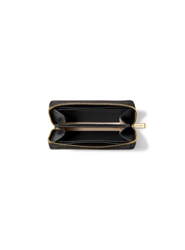 Michael Kors Jet Set Small Zip Around Card Case, Gold-Tone Hardware/Sahara Leather/Black - color: Gold-tone Hardware/Sahara Leather/Black
