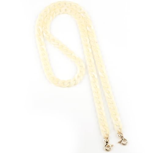 Aumey Clear White Black Brown Acrylic Chain Clutch Purse Strap Handles Bag Handbag Purse Replacement Chains 40 Inches - color: Yellow