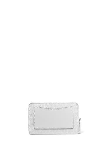 Michael Kors Jet Set Small Zip Around Card Case, Silver-Tone Hardware/Signature Coated Twill/Optic White/Allum - color: Silver-tone Hardware/Signature Coated Twill/Optic White/Allum
