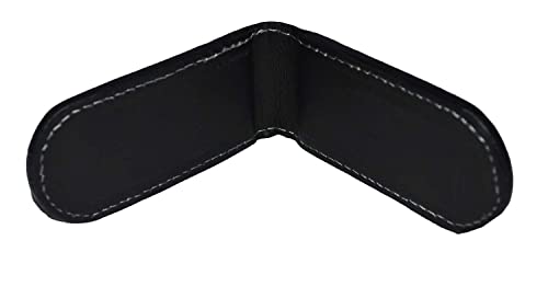 Men's New Leather Strong Magnetic Money Clip (XL Black) - color: Black XL