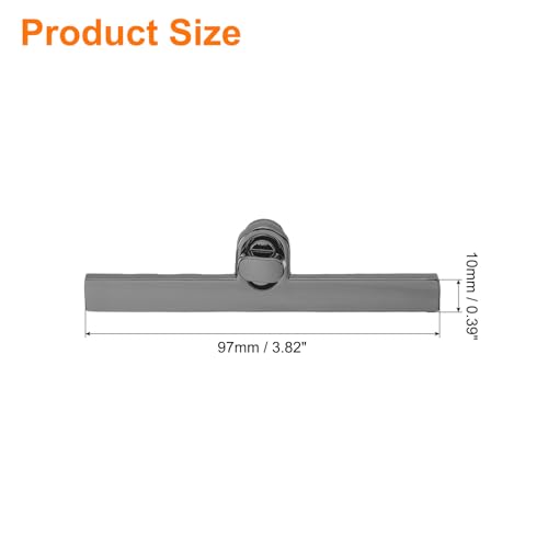 uxcell 2Set Turn Lock Clasp, Press Lock Clasp Closure Twist Turn Locks Hardware Buckle Fasteners for Purse Leather Bag Handbag Making Accessories (97x10mm, Metallic Black) - color: Metallic Black