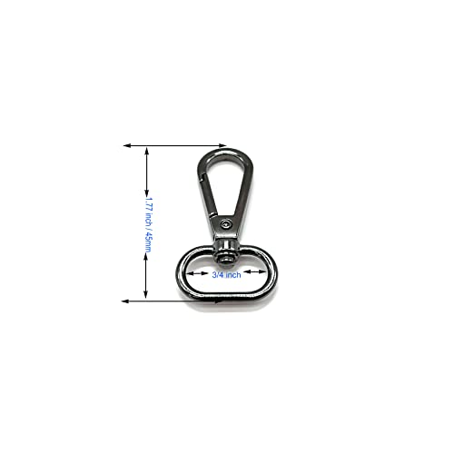 Swivel Lobster Clasps 3/4 inch Metal Swivel Hooks for Purses Bag | Hardware Handbag Crossbody Bag Dog Collars Pet Leashes Webbing Keychain Lanyard Strap Making Push Gate Clips 15pcs Gunmetal - color: 3/4 inch Gunmetal 15pcs