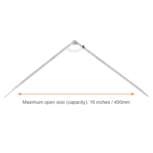 HARFINGTON Wing Divider Compass 16 Inch 400mm Adjustable Lockable Woodworking Compass for Metalworking Geometry Drawing Woodworking - size: 16"