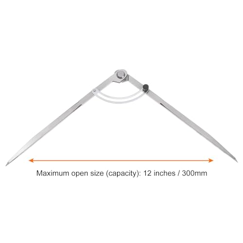 HARFINGTON Wing Divider Compass 12 Inch 300mm Adjustable Lockable Woodworking Compass for Metalworking Geometry Drawing Woodworking - size: 12"
