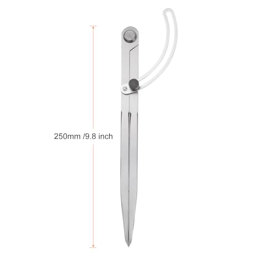 HARFINGTON Wing Divider Compass 10 Inch 250mm Adjustable Lockable Woodworking Compass for Metalworking Geometry Drawing Woodworking - size: 10"