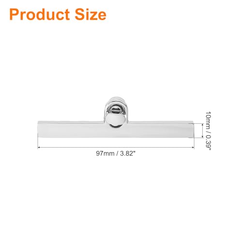 uxcell 2Set Turn Lock Clasp, Press Lock Clasp Closure Twist Turn Locks Hardware Buckle Fasteners for Purse Leather Bag Handbag Making Accessories (97x10mm, Silver) - color: Silver