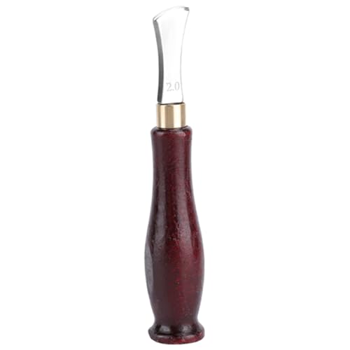 Leather Edge Creaser, 1mm & 2mm Leather Crease Burnisher Tool for Leather Craft, Edge Smoothing Polishing Finishing Tool for DIY Leatherworking, Stainless Steel & Wooden Handle