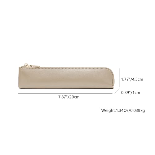 Slim Pencil Case Small Pencil Pouch Pen Case (Pearl White Tea/FL) - color: Pearl White Tea