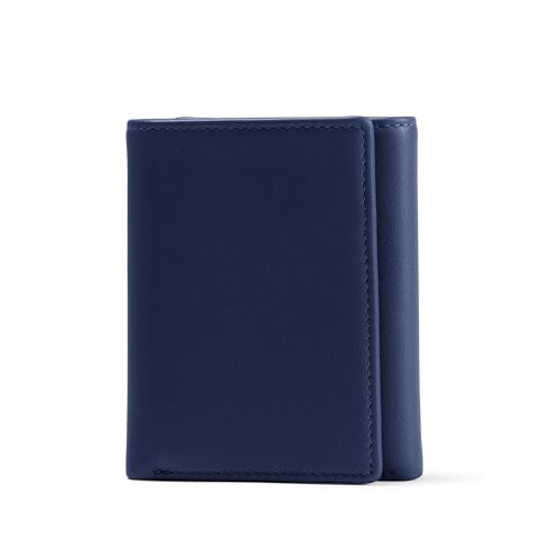 Navy Blue Men's Trifold Wallet with Removable Card Holder - Navy Blue - color: Navy Blue, size: with Card Wallet