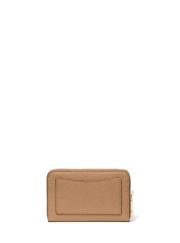 Michael Kors Jet Set Small Zip Around Card Case, Gold-Tone Hardware/Pebble Leather/Husk - color: Gold-tone Hardware/Pebble Leather/Husk