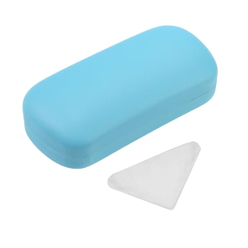 PERFECTSIGHT Sunglasses Case, Large Hard Shell Glasses Case, Cute PU Leather Protective Eyeglasses Case for Women Men - color: Blue