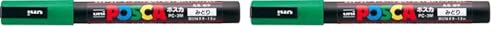 Uni Posca Fine Marker, Green (PC3M.6) (Pack of 2) - color: green, size: 1 Count (Pack of 2)