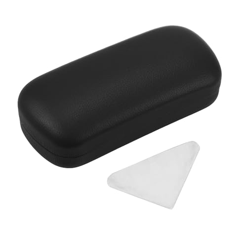 PERFECTSIGHT Sunglasses Case, Large Hard Shell Glasses Case, Cute PU Leather Protective Eyeglasses Case for Women Men - color: Black