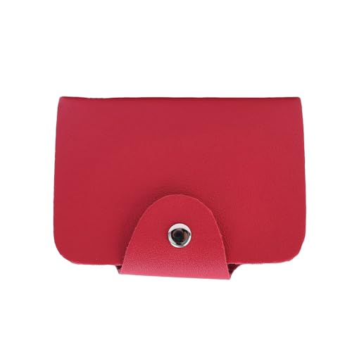 Leather Business Credit Card Holder with 24 Card Slots, Credit Card Wallet Sleeve Case for Managing Your Cards (Rose Red,10x8x2.5cm) - color: Rose Red