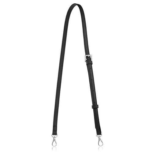 Allzedream Leather Purse Strap Replacement Crossbody Handbag Long Adjustable (Black, Silver Hardware) - color: Black, Silver Hardware