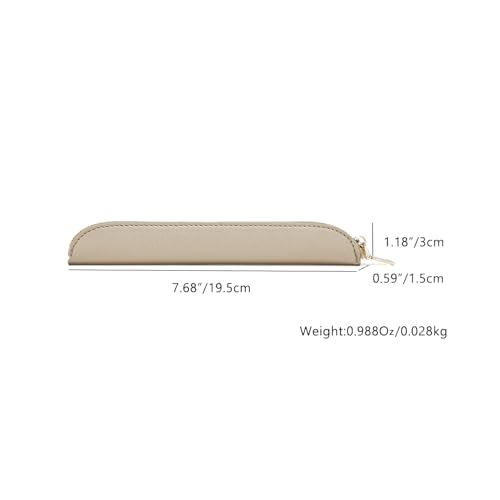 Slim Pencil Case Skinny Pen Case Pen Pouch (FL Pearl White Tea) | Smooth gold zipper; wipe-clean faux leather; fits a few gel writers and a stylus; slips into planners backpacks and totes - color: Pearl White Tea